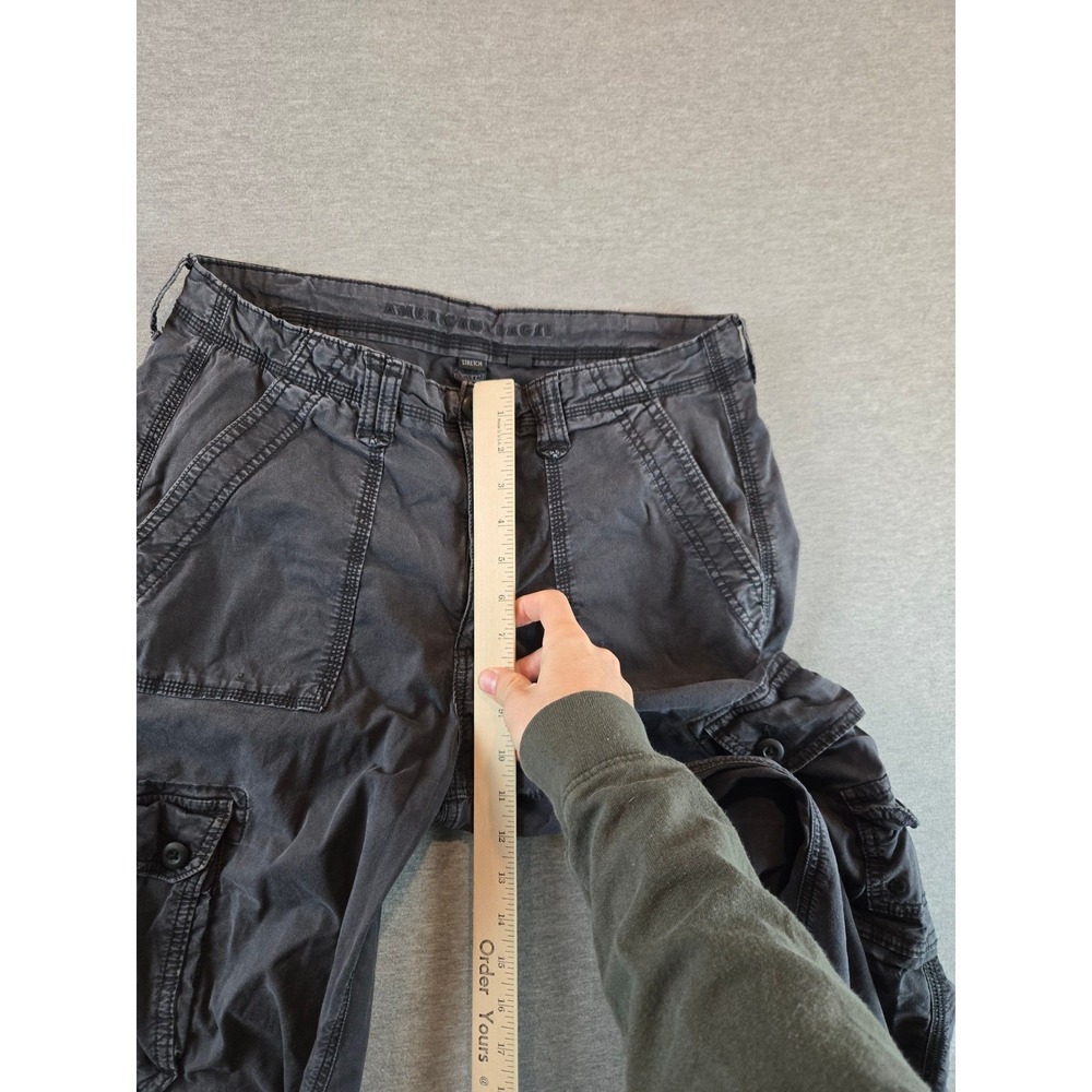American Eagle Pants Womens 12 Charcoal Gray‎ Baggy Jogger Cargo Stretch Utility - Picture 12 of 12